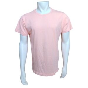 US Vintage Mens Pink Short Sleeve Cotton T-Shirt Crew Neck Size M